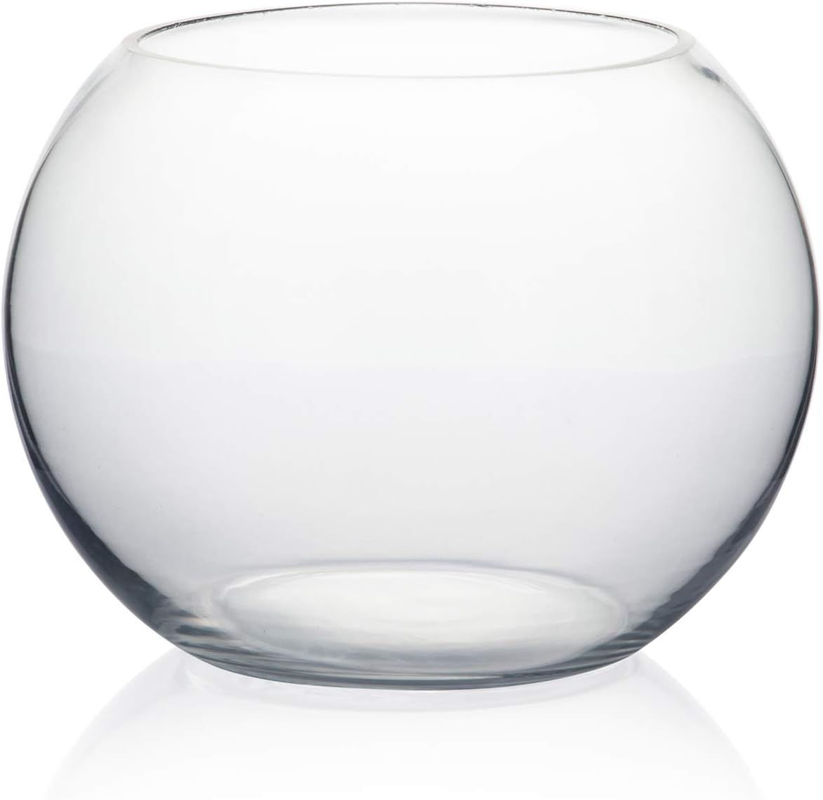 Clear Glass Bubble Bowl Vase, 8" Diameter, 6 Pieces