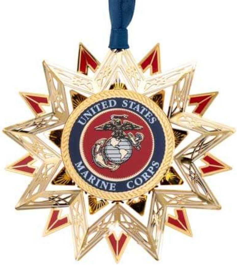 3" Brass and Gold US Marine Corps Star Ornament