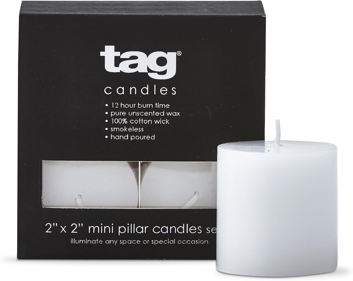 White Dripless Mini Pillar Candles Set of 4