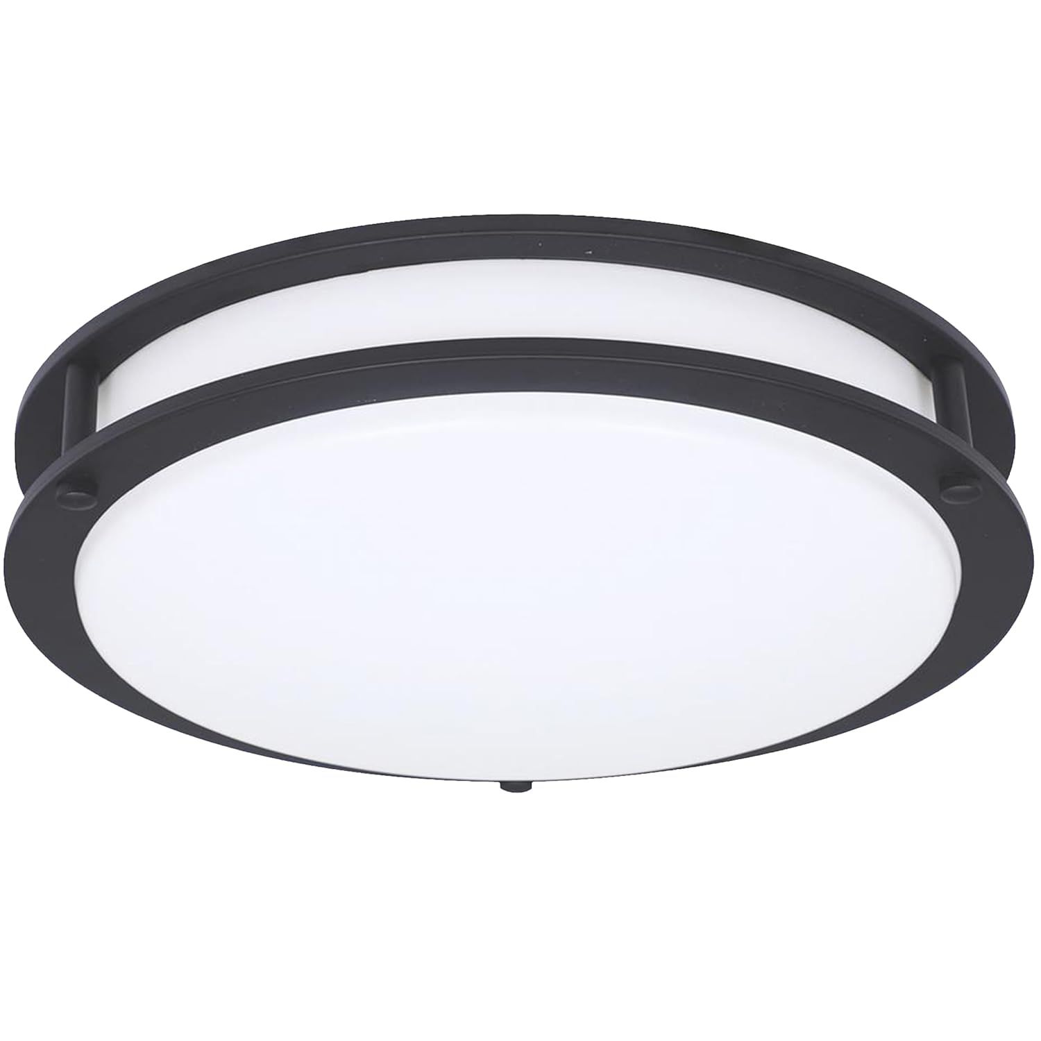 Matte Black 10'' LED Drum Flush Mount Ceiling Light, Indoor/Outdoor
