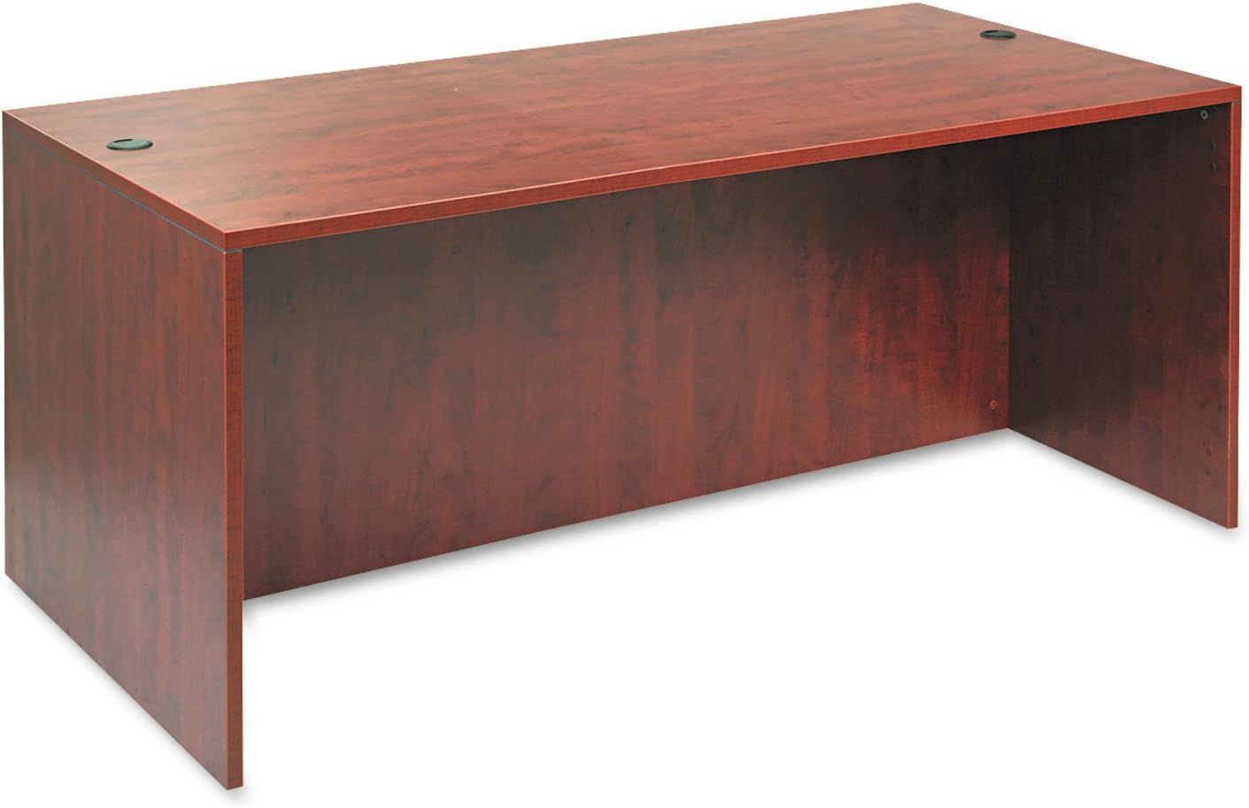 Valencia Medium Cherry Laminate Rectangular Desk with Filing Cabinet