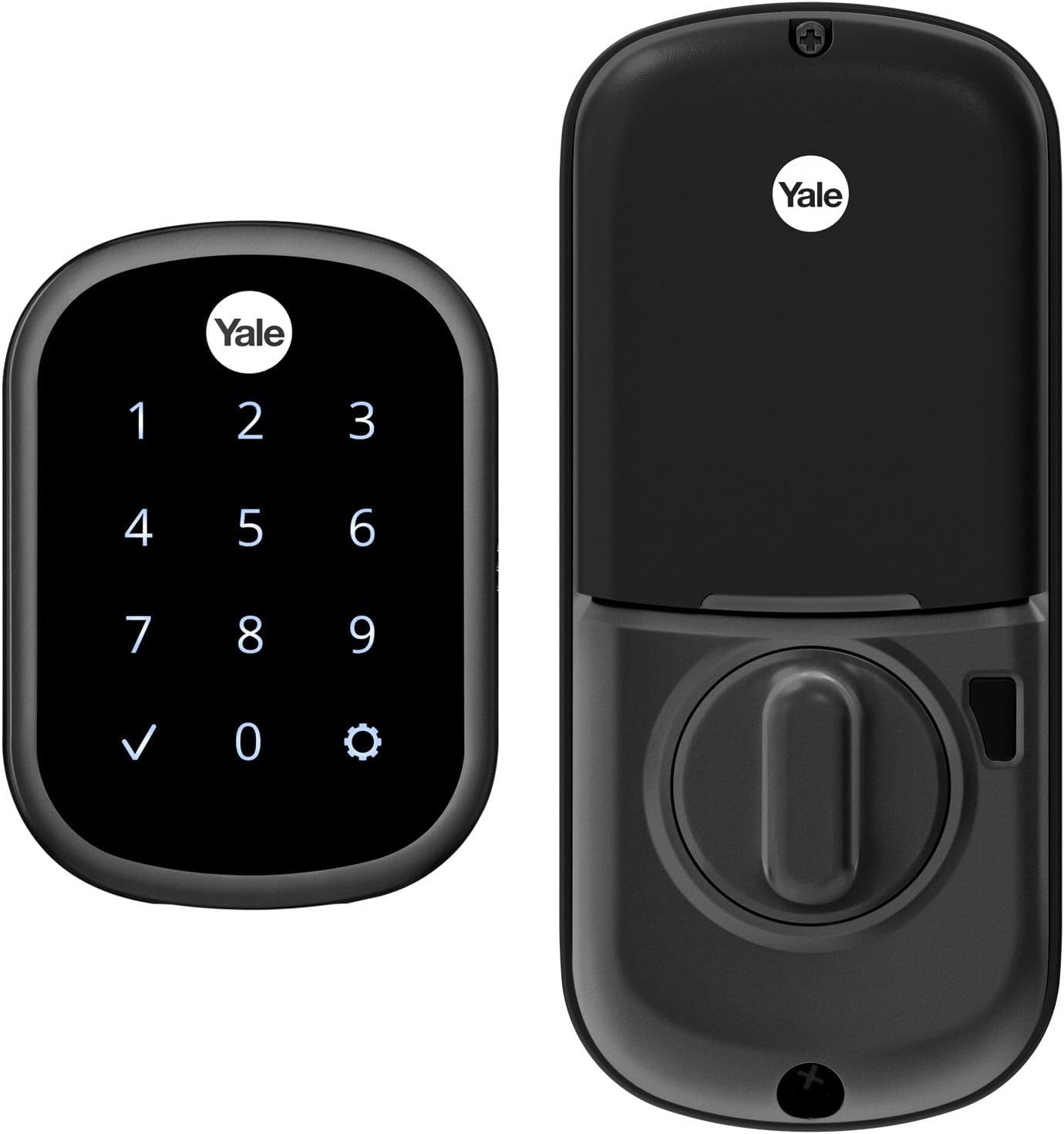 Black Suede Electronic Keypad Deadbolt with Wi-Fi and Bluetooth