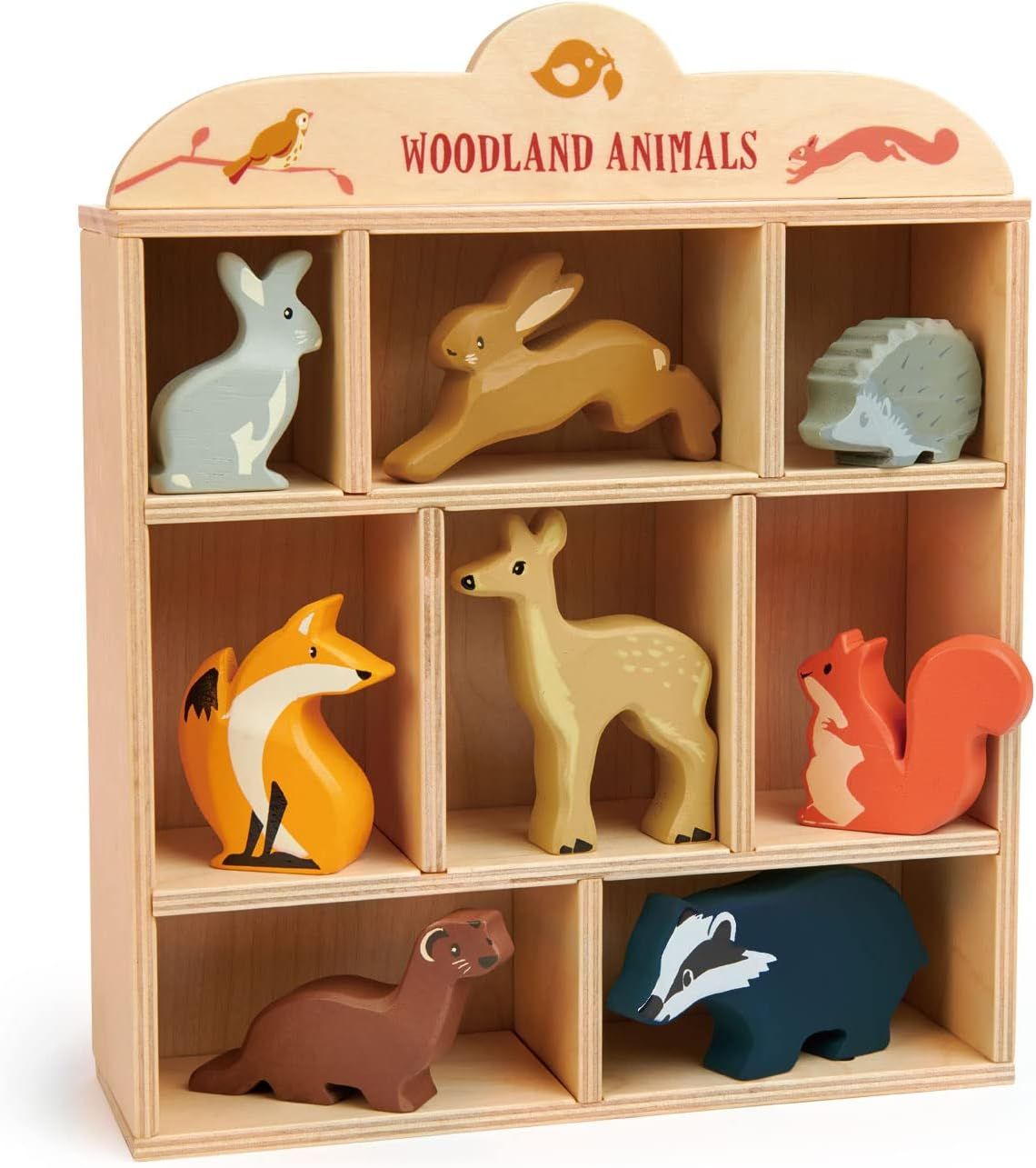 Woodland Animals Wooden Play Set with Display Shelf