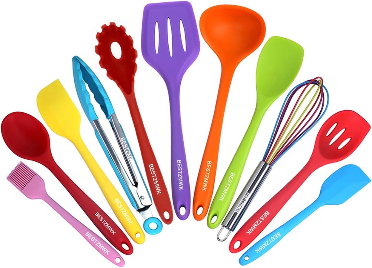 Colorful Silicone 11-Piece Nonstick Kitchen Utensil Set