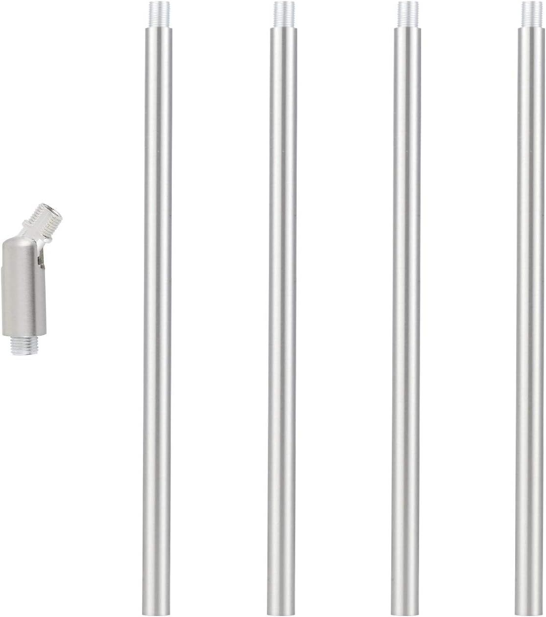 Brushed Nickel Ceiling Mount Extension Rod Kit, Set of 5