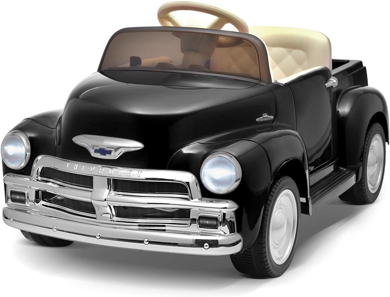 Black 12V Kids Ride-On Chevrolet 3100 Pickup Truck