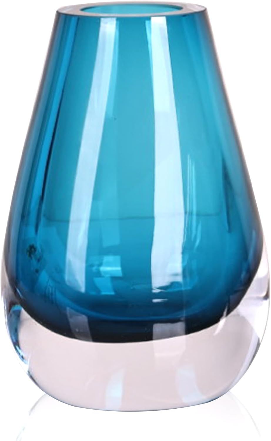 Hand Blown Blue Glass Bud Vase for Table