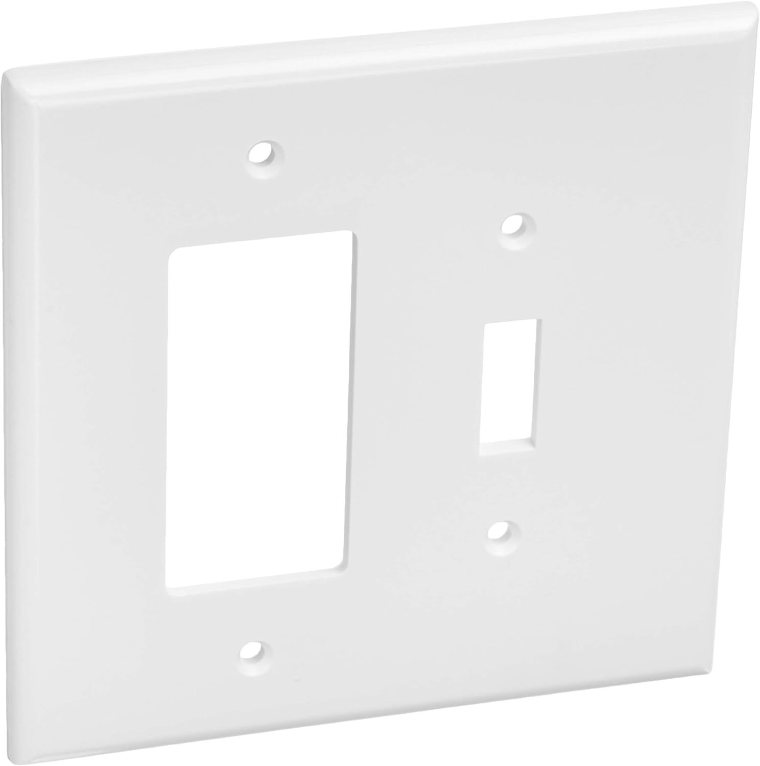 White Oversized 2-Gang Thermoset Combination Wallplate