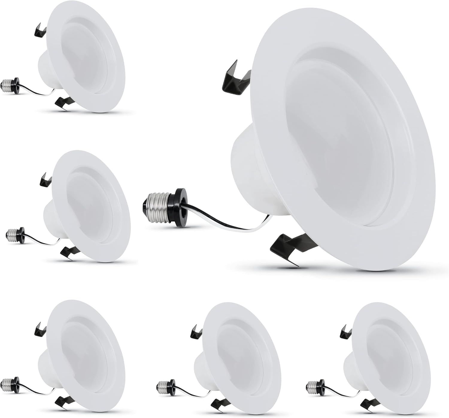 Feit Electric 4-Inch White LED Recessed Retrofit Lights, 6 Pack