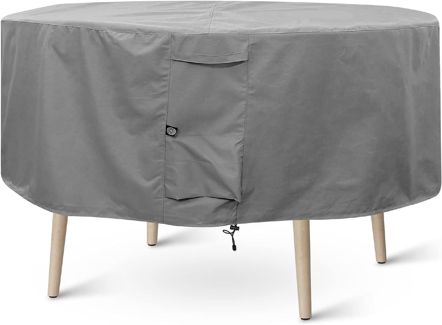 Large Gray Waterproof Round Patio Table and Chair Cover