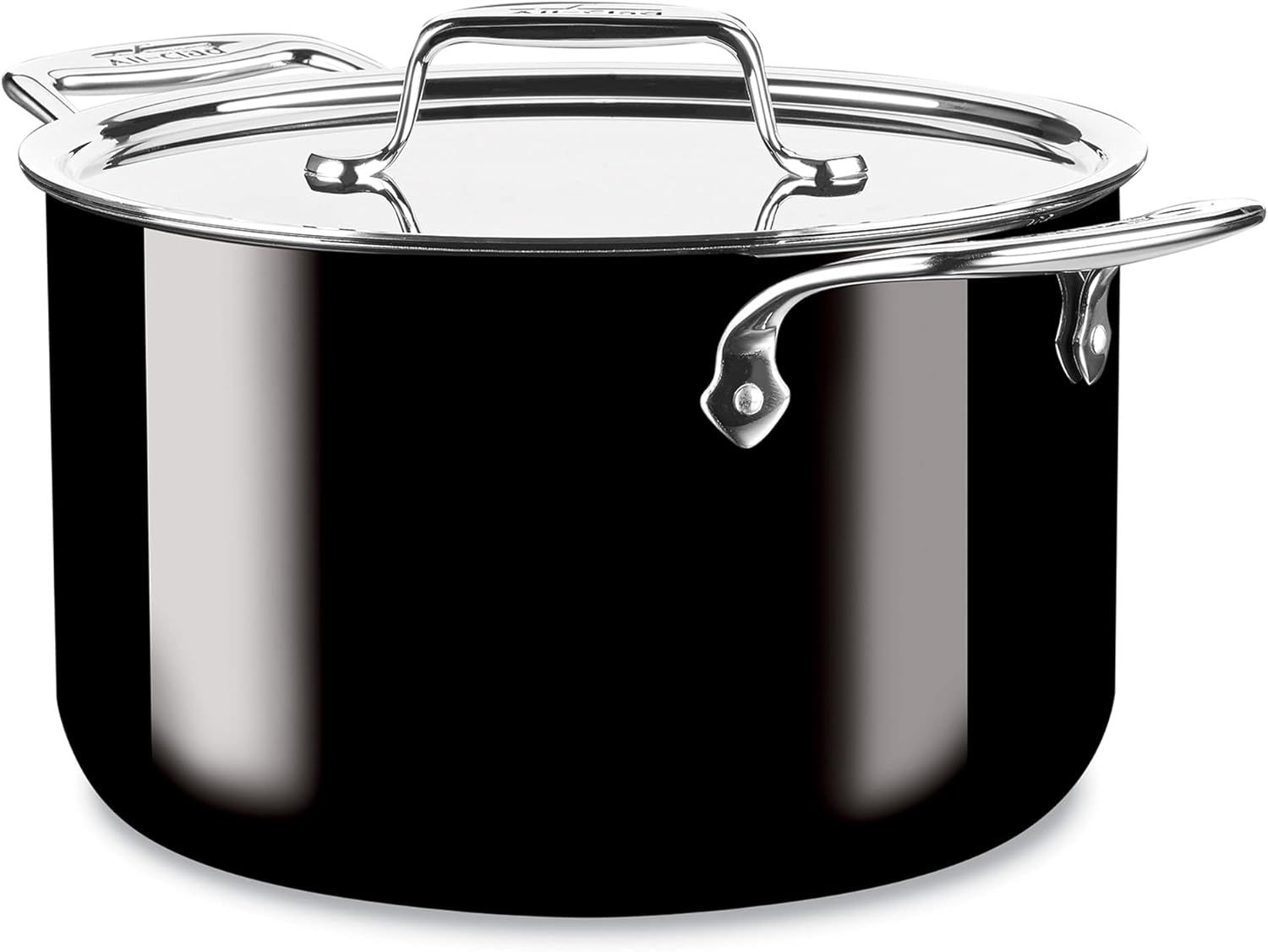 Onyx Black Ceramic Finish Stainless Steel Stockpot 7 Quart