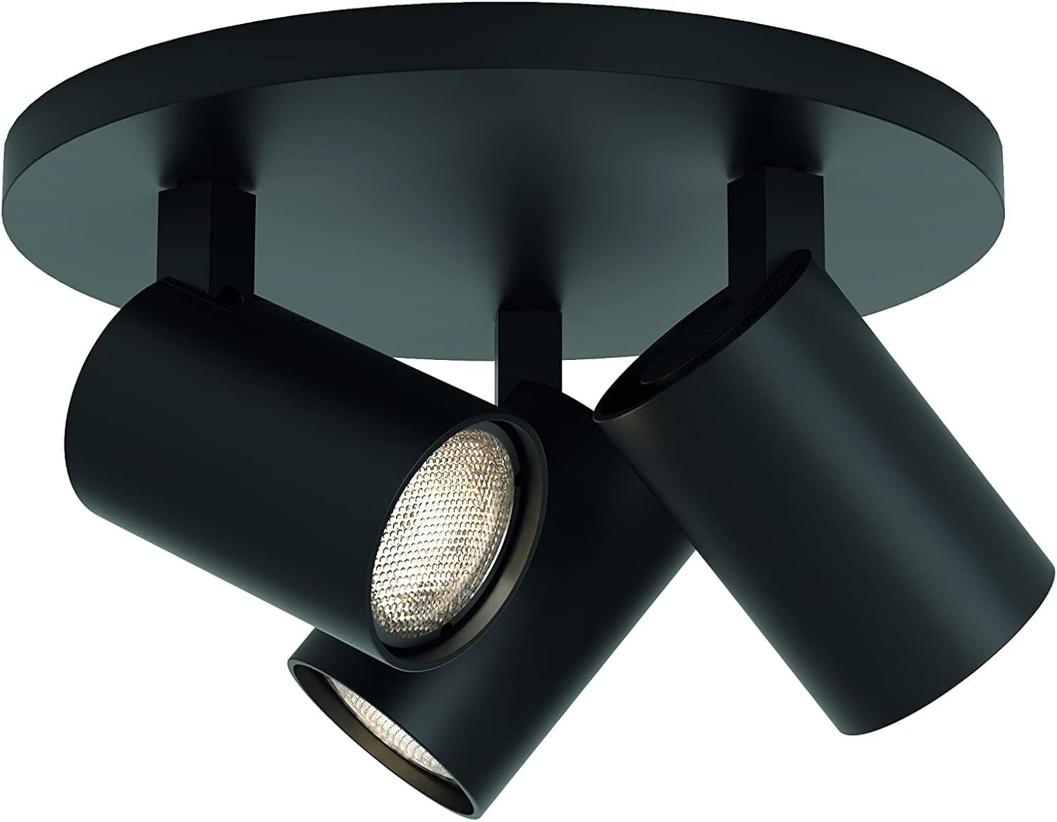 Contemporary 3-Light Adjustable LED Spotlight in Matte Black