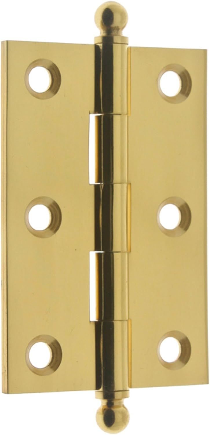 Polished Brass 3 x 2 Inch Cabinet Hinge Pair