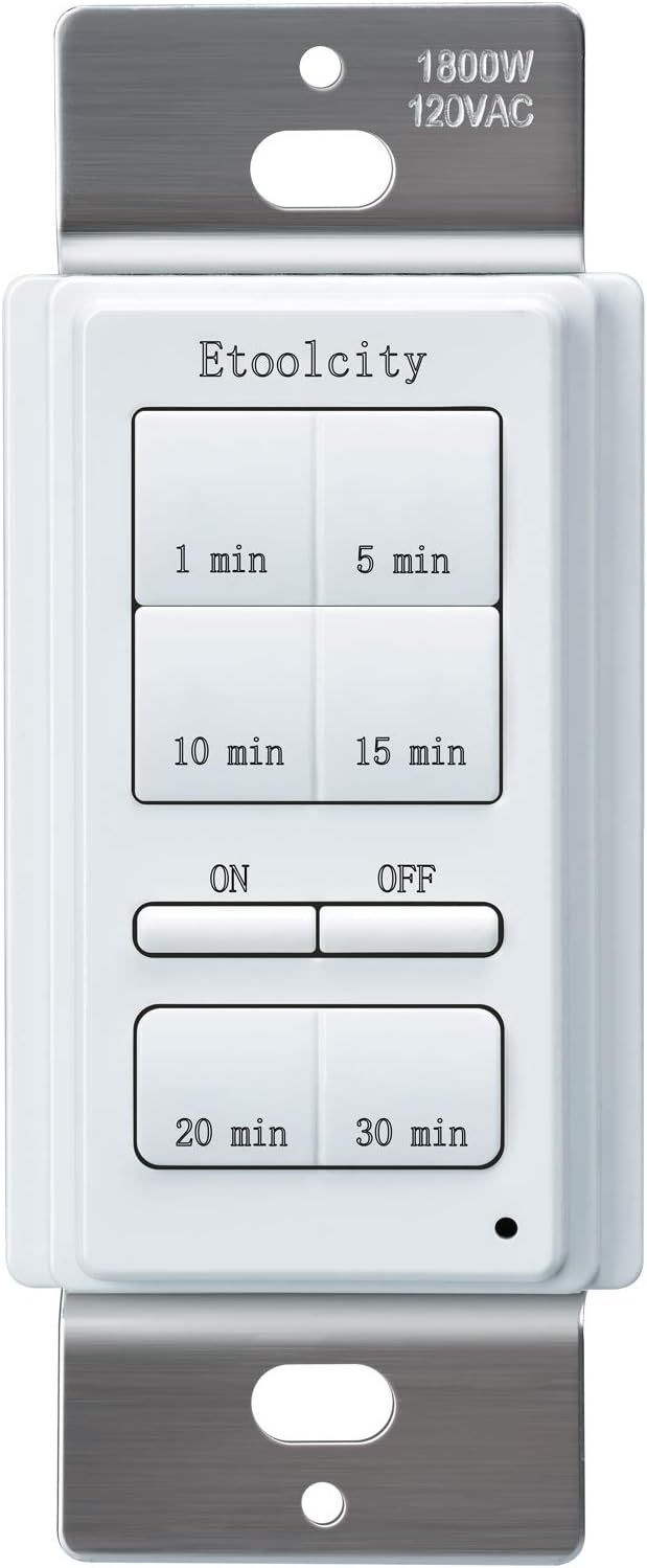 Etoolcity White In-Wall Countdown Timer Switch