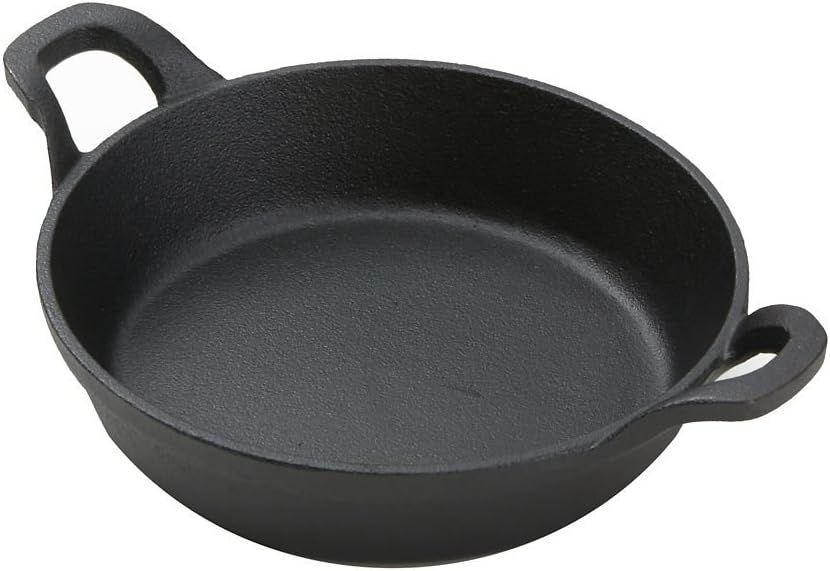 Medium Black Cast Iron Round Casserole Pan with Handles