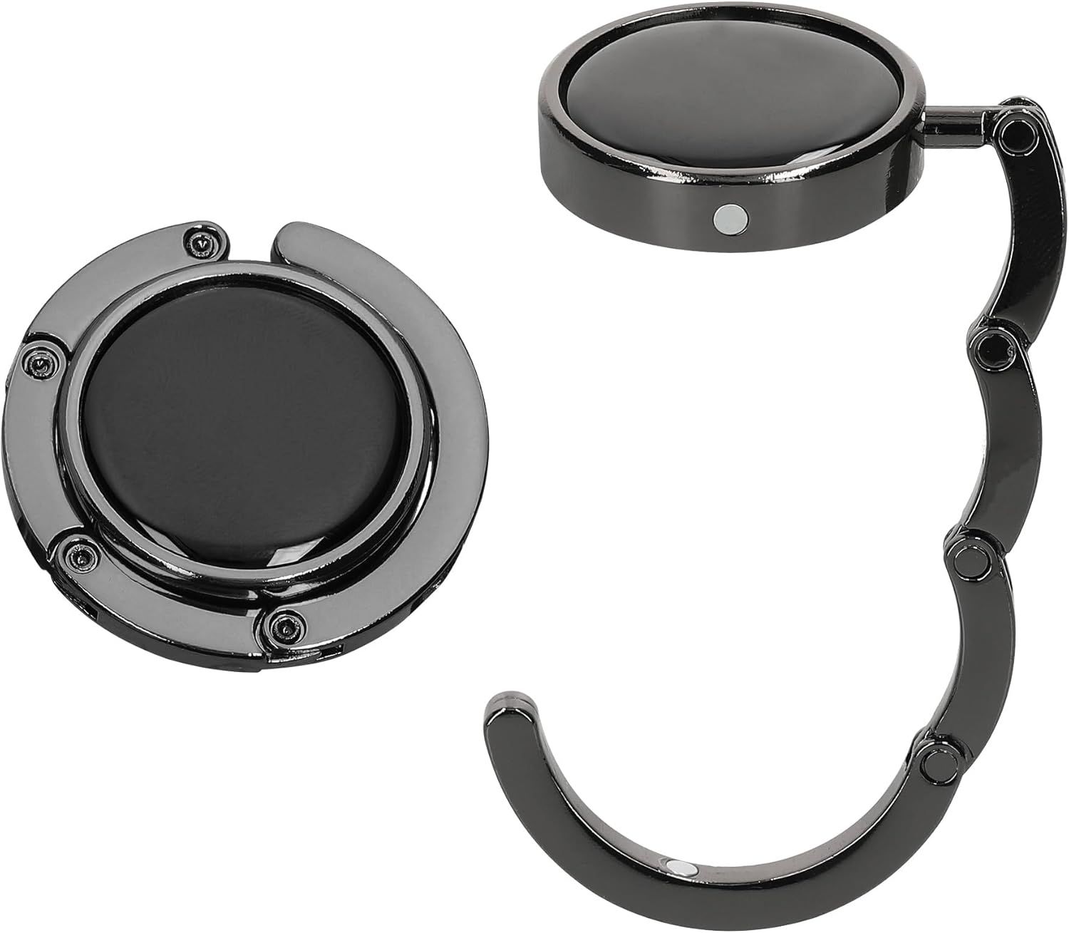 Black Folding Magnetic Purse Hook Set for Tables