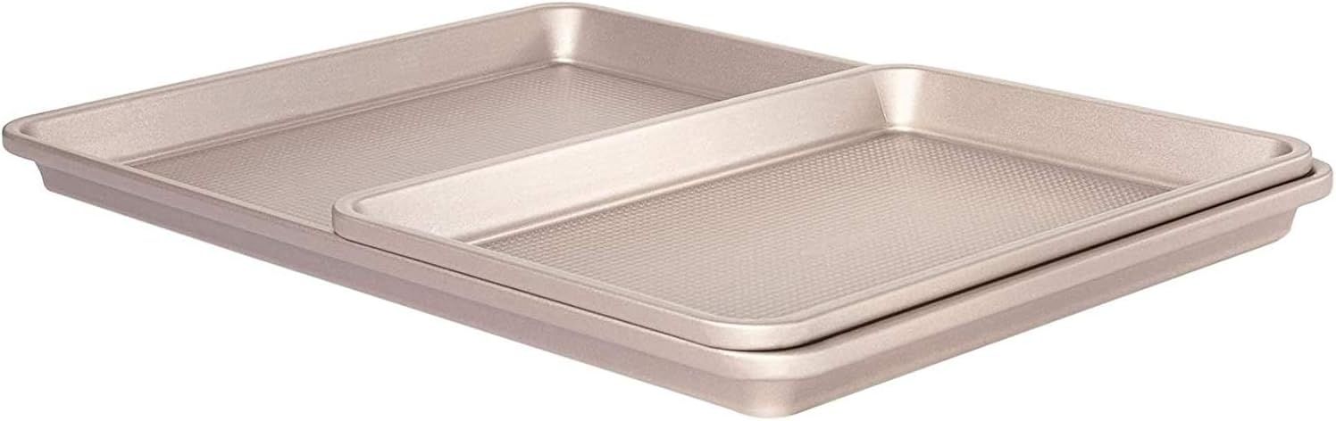 Non-Stick Aluminum and Stainless Steel 2-Piece Sheet Pan Set