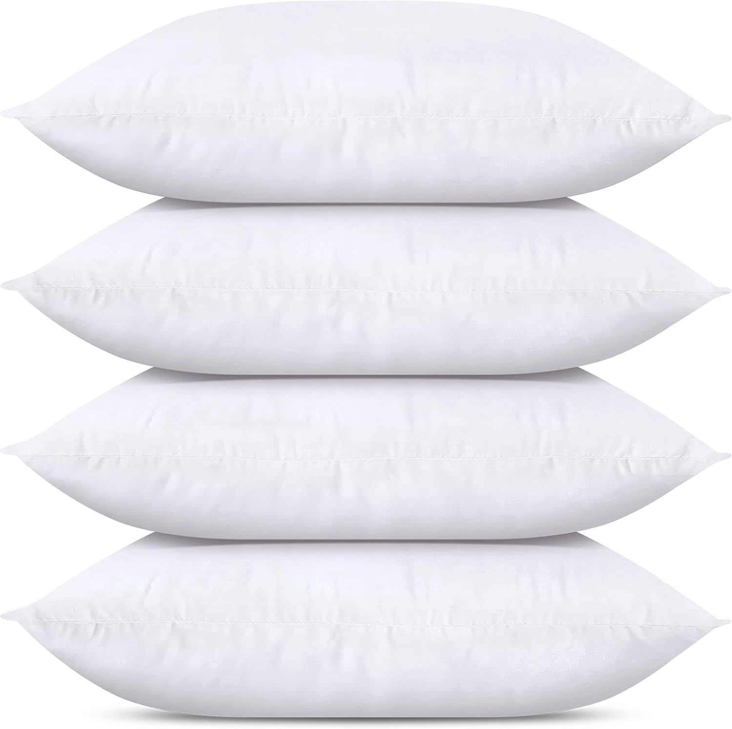 White Polyester 16x26 Inch Throw Pillow Set of 4