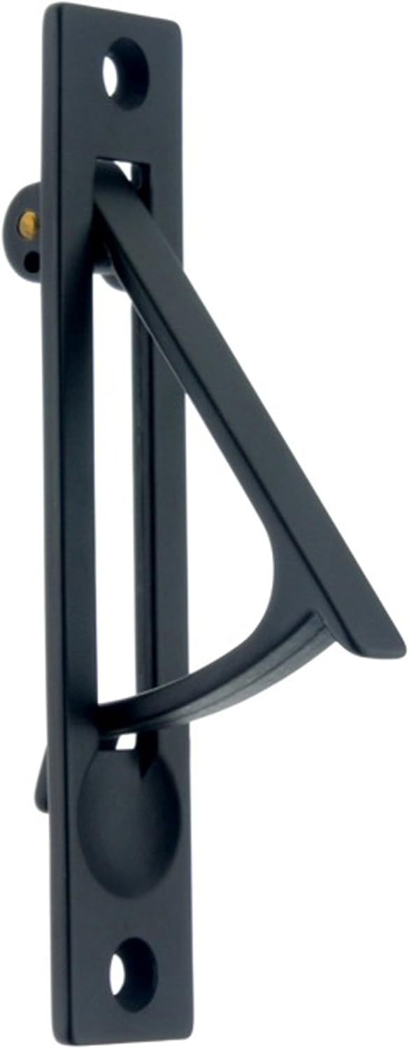 Matte Black Solid Brass Edge Pull for Doors