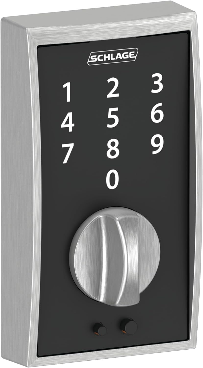 Satin Chrome Keyless Touchscreen Deadbolt with Mechanical Knob