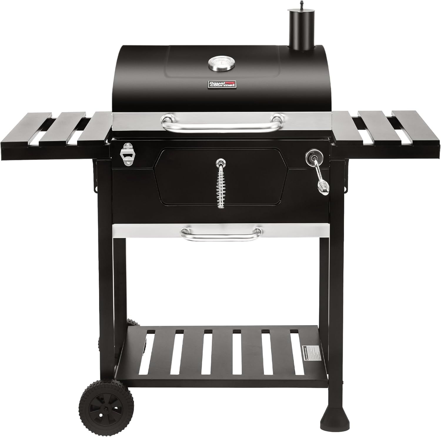 Royal Gourmet 24-Inch Black Stainless Steel Charcoal Grill with Smoker