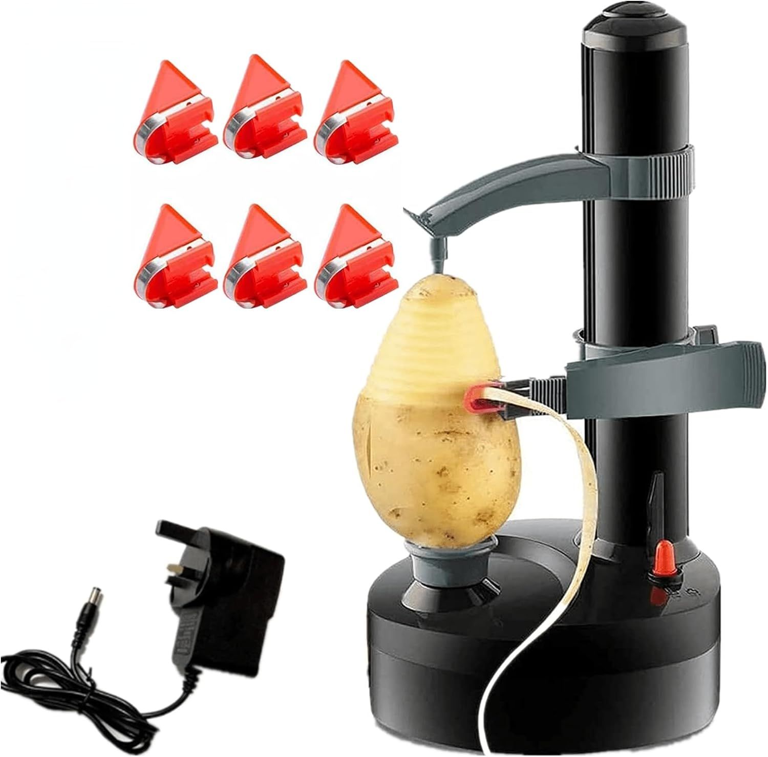 Black Electric Automatic Rotating Fruit and Vegetable Peeler