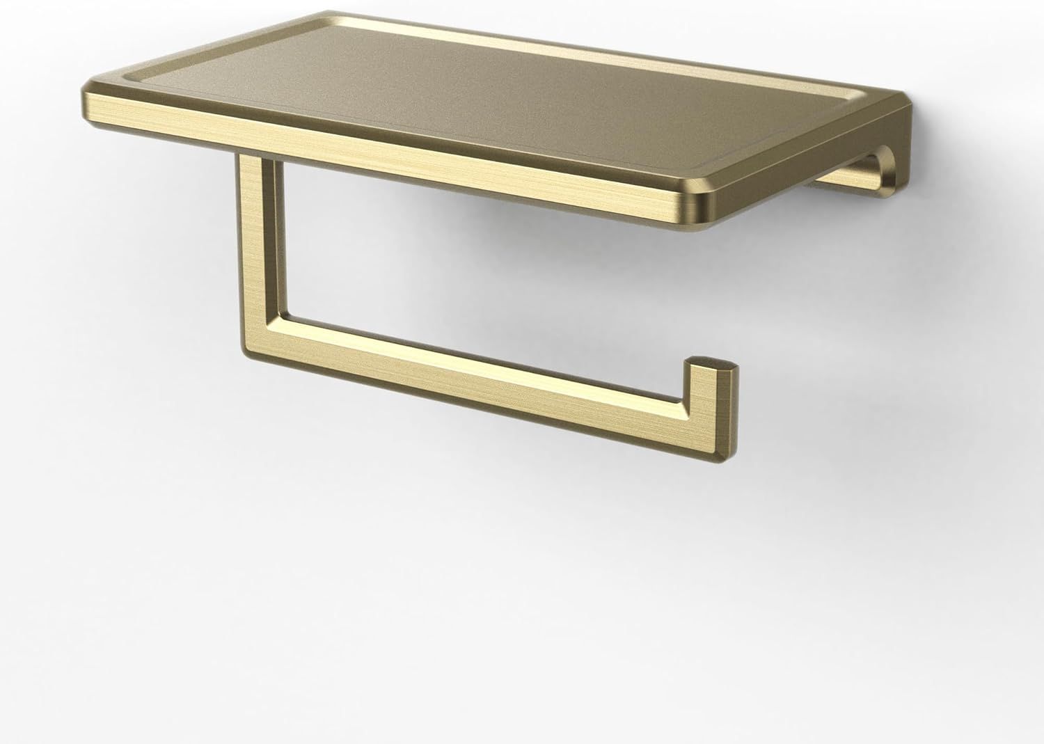 Brushed Gold Stainless Steel Toilet Paper Holder with Shelf