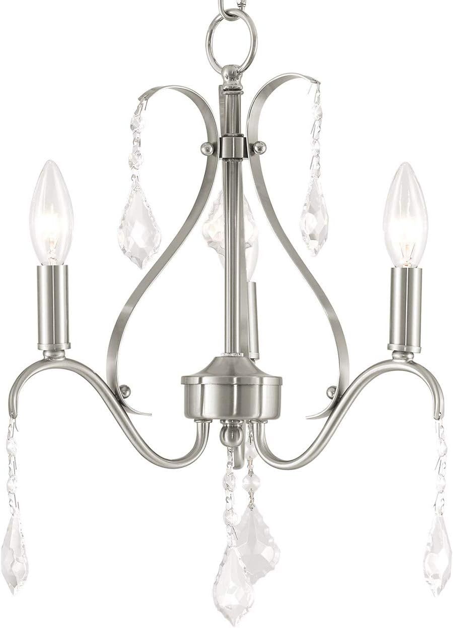 Brushed Nickel Mini 3-Light Candelabra Chandelier