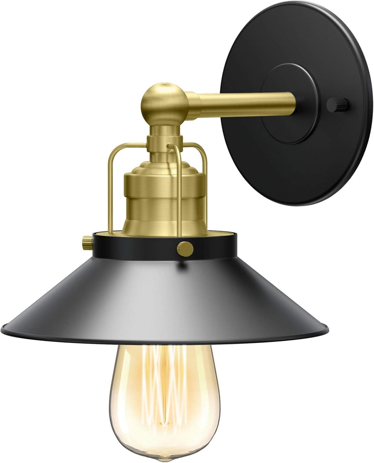 Classic Monster Matte Black/Brushed Brass Bathroom Wall Sconce