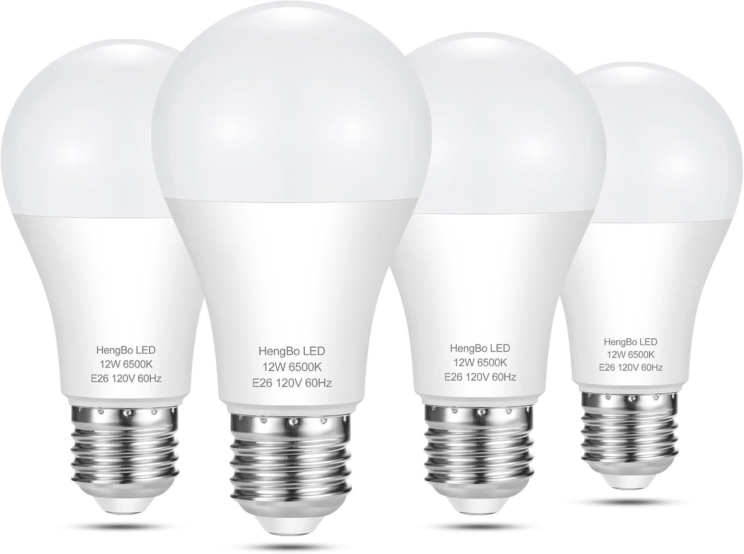 Daylight White 12W LED Bulbs with Medium Screw Base, 4-Pack