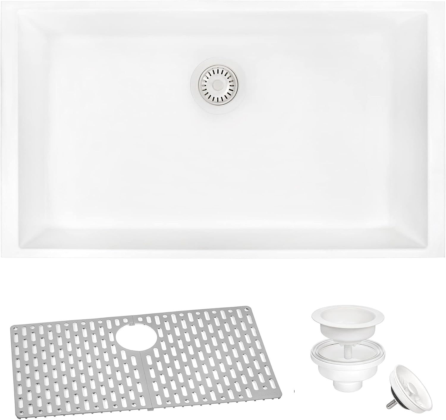 Arctic White Granite Composite Single Bowl Kitchen Sink