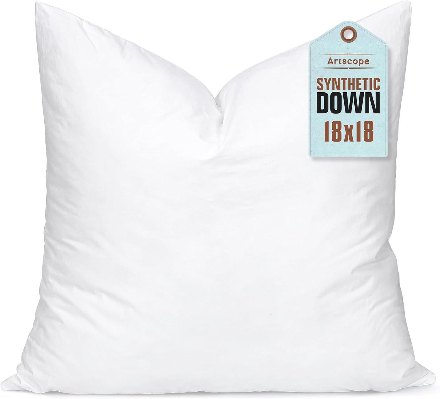 18x18 White Polyester Hypoallergenic Square Bed Pillow