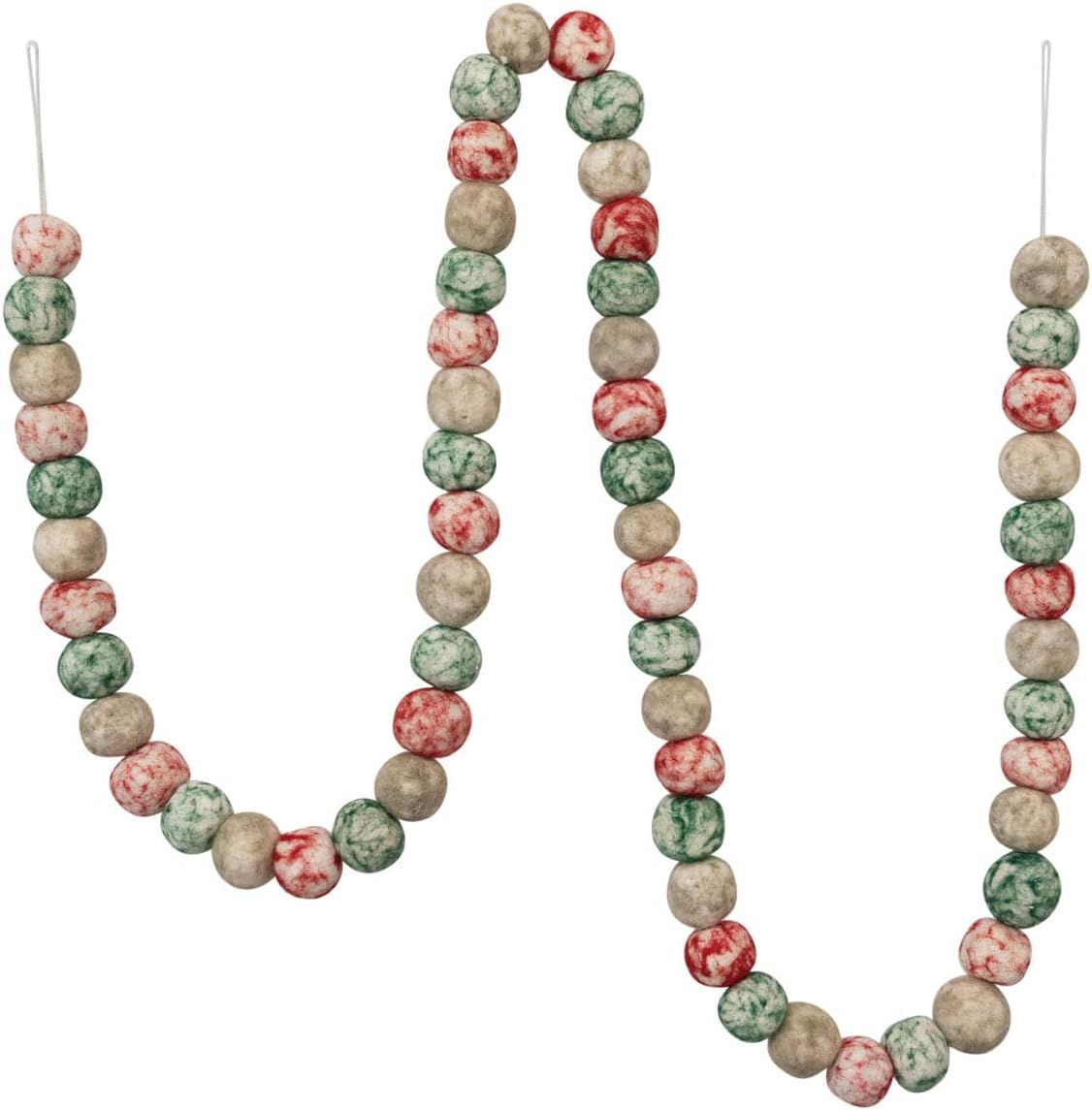 Multicolor Wool Felt Ball Holiday Garland, 72 Inches