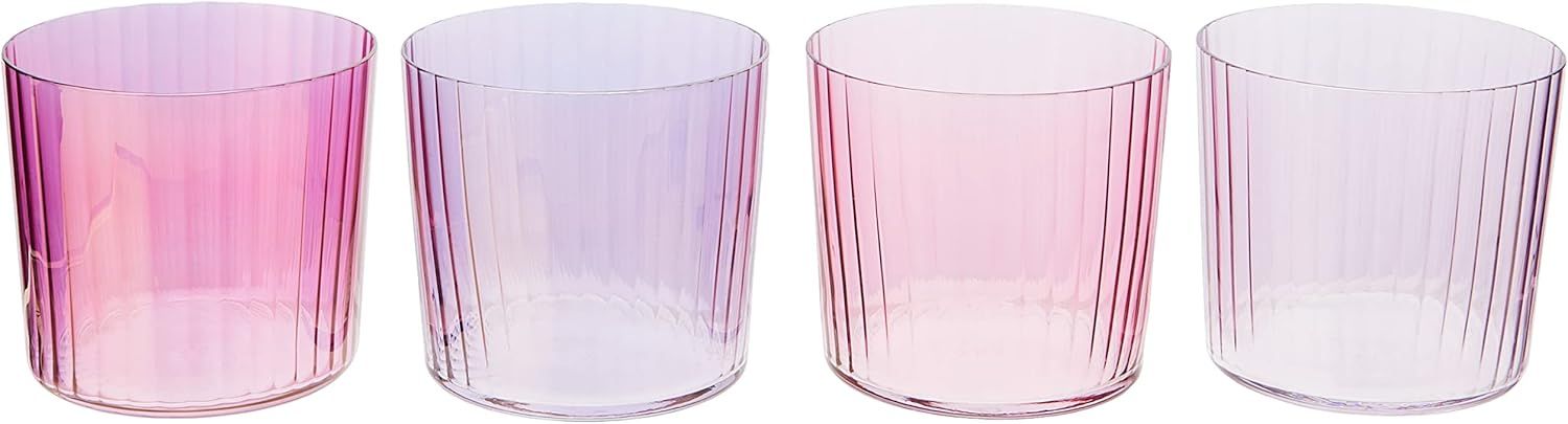 Garnet Hand-Painted Glass Tumblers Set of 4, 10oz