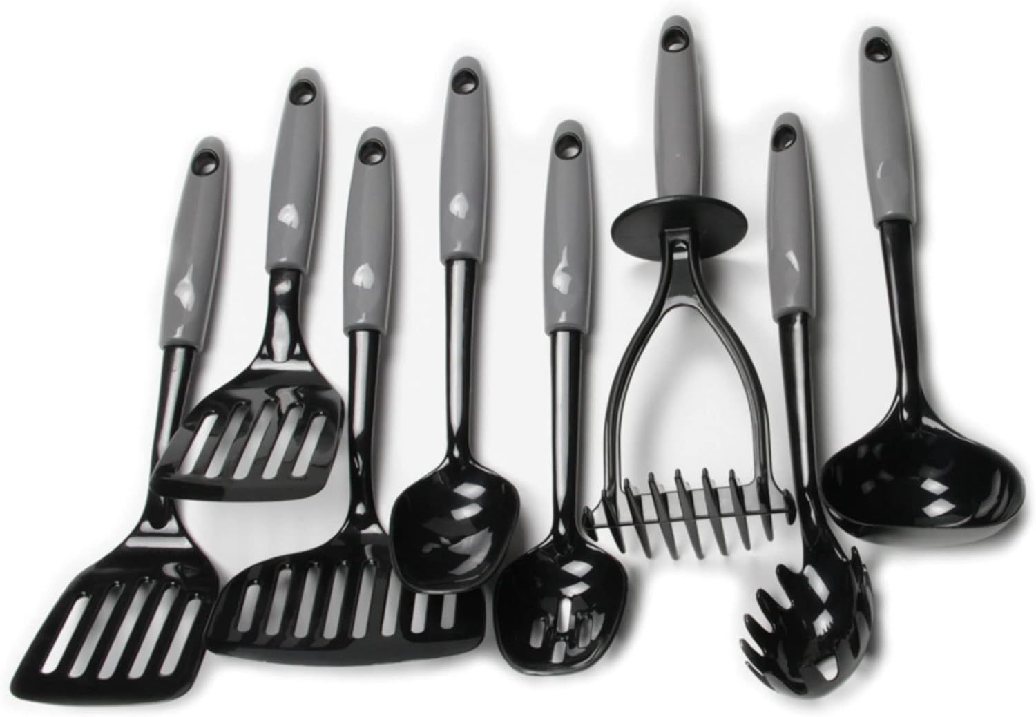 Gray and Black 8-Piece Nylon Kitchen Utensil Set