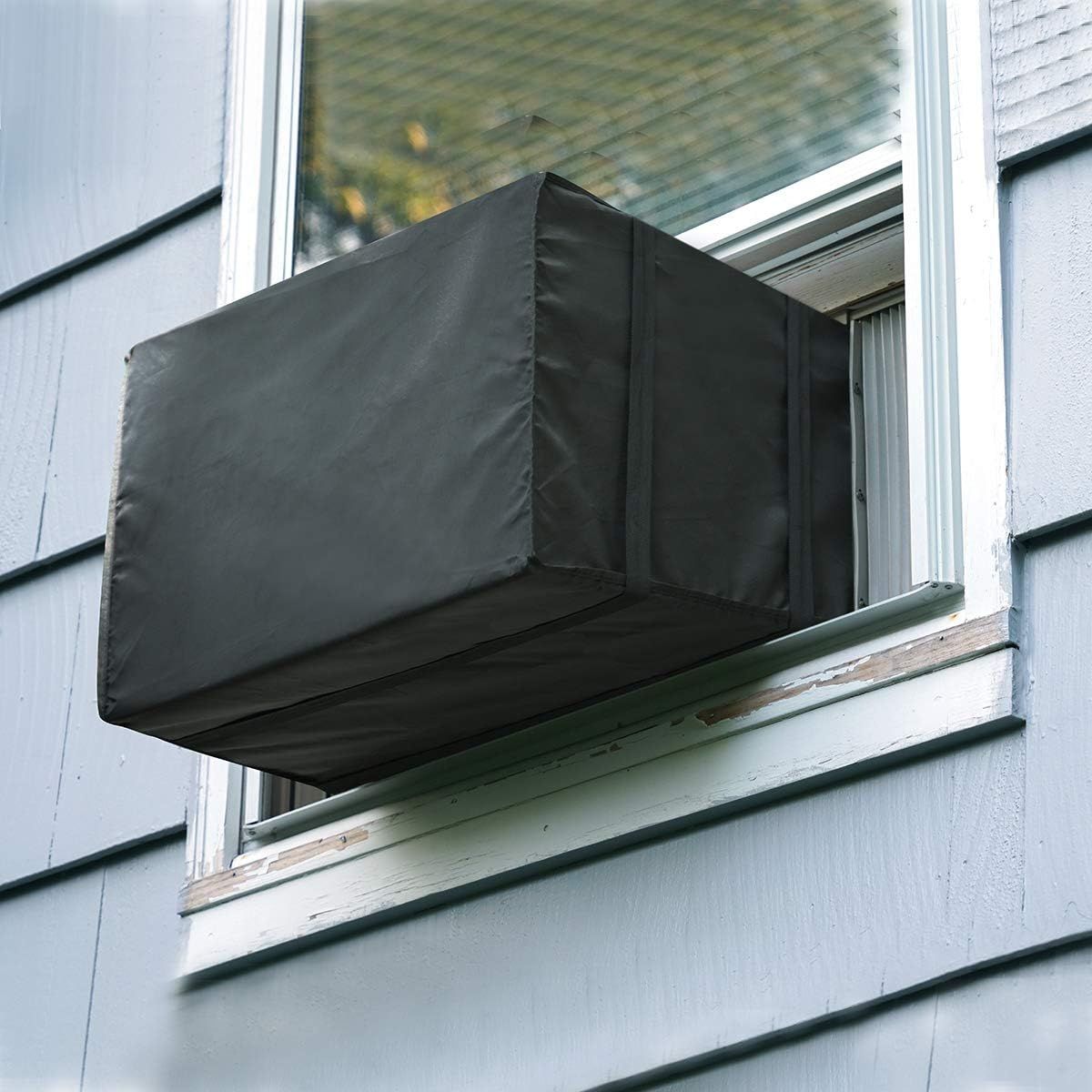 Black Waterproof Outdoor Window Air Conditioner Cover