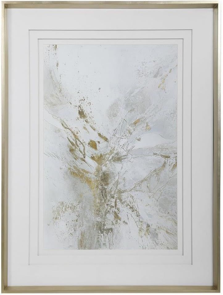 Pathos 37.5" Gold and Gray Framed Abstract Print