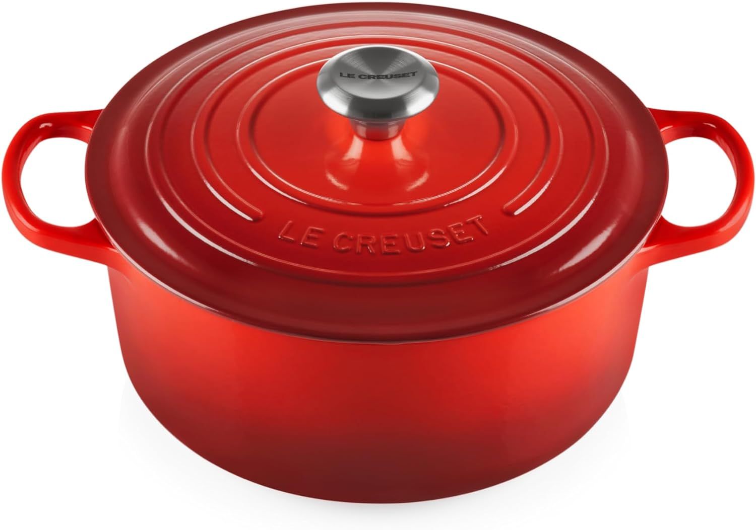 Cerise Red Enameled Cast Iron Round Dutch Oven, 5.5 qt