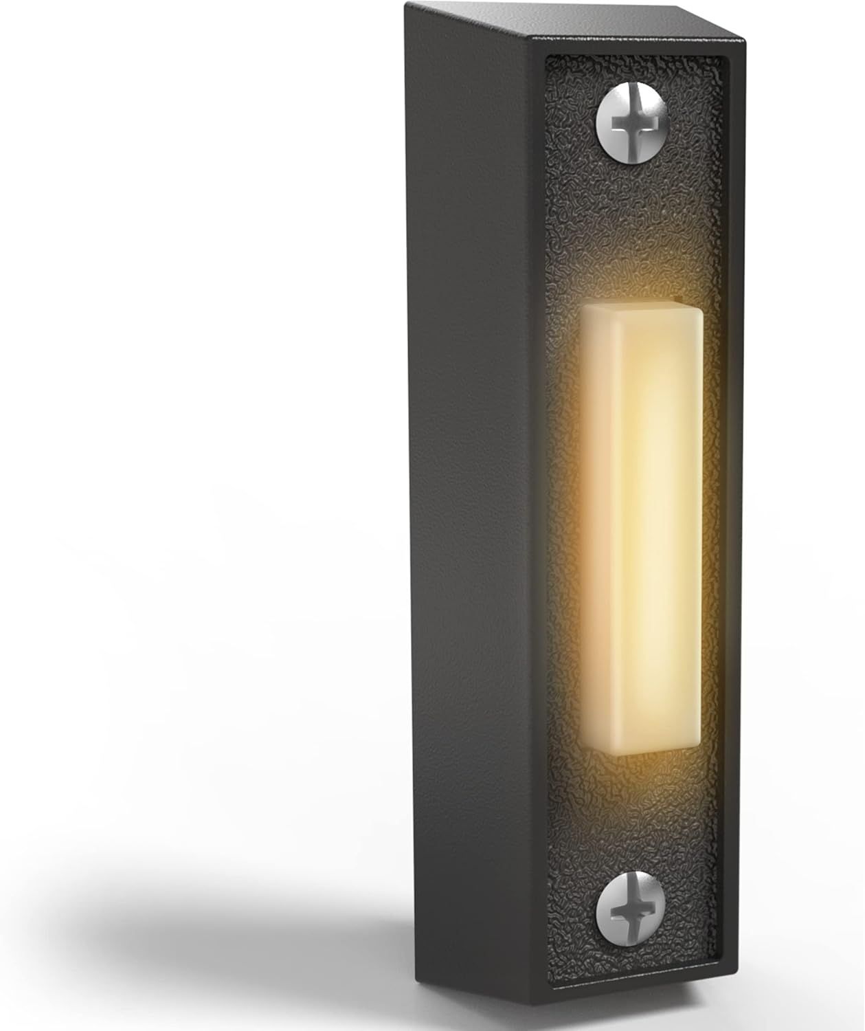 Black Rectangular LED Lighted Plastic Doorbell Button