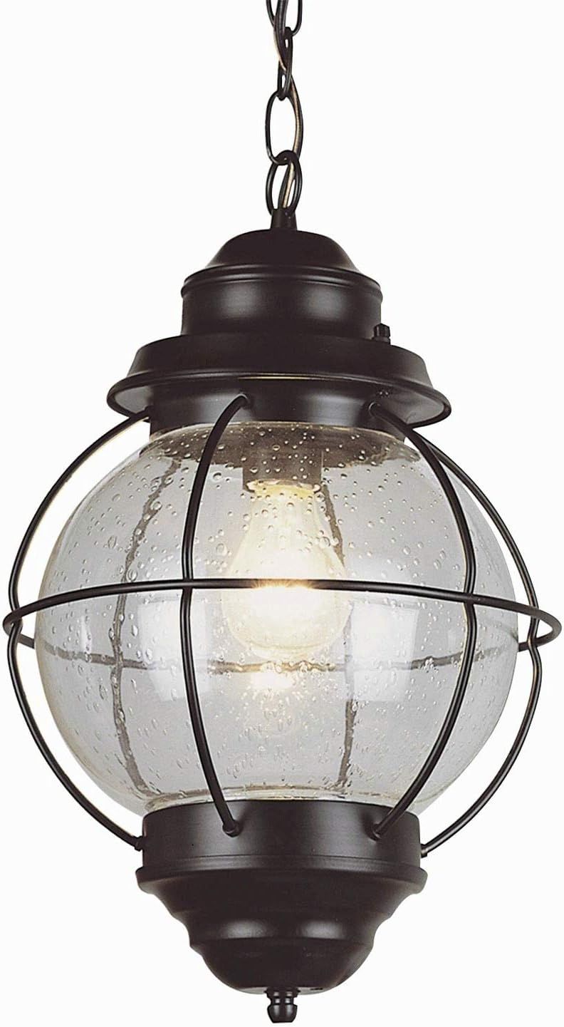 Rustic Bronze 19" Seedy Glass Outdoor Hanging Lantern