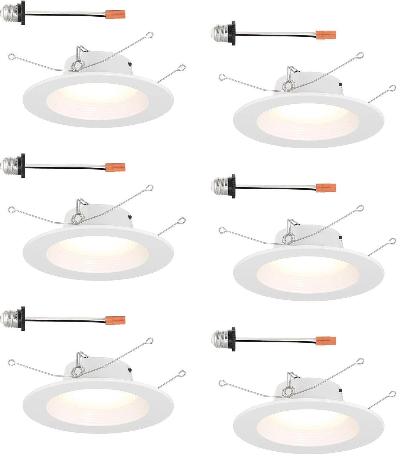 6-Pack White Aluminum Dimmable LED Recessed Lights