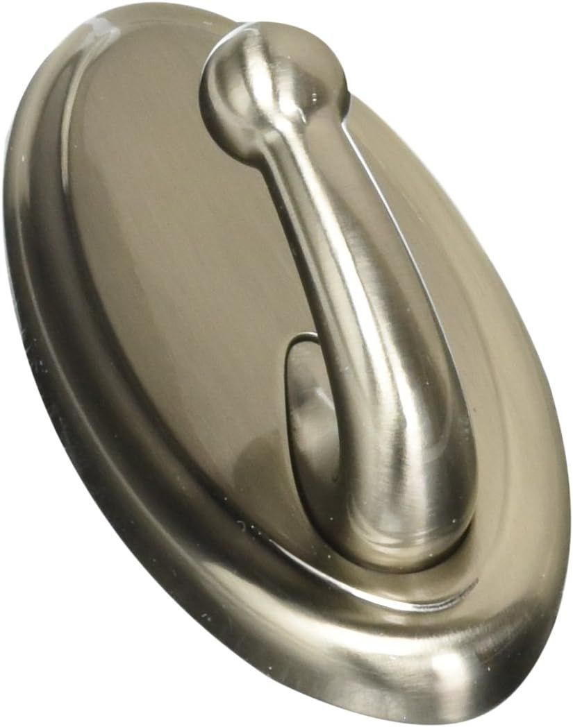 Satin Nickel Oval Metal Hook for Drywall Installation