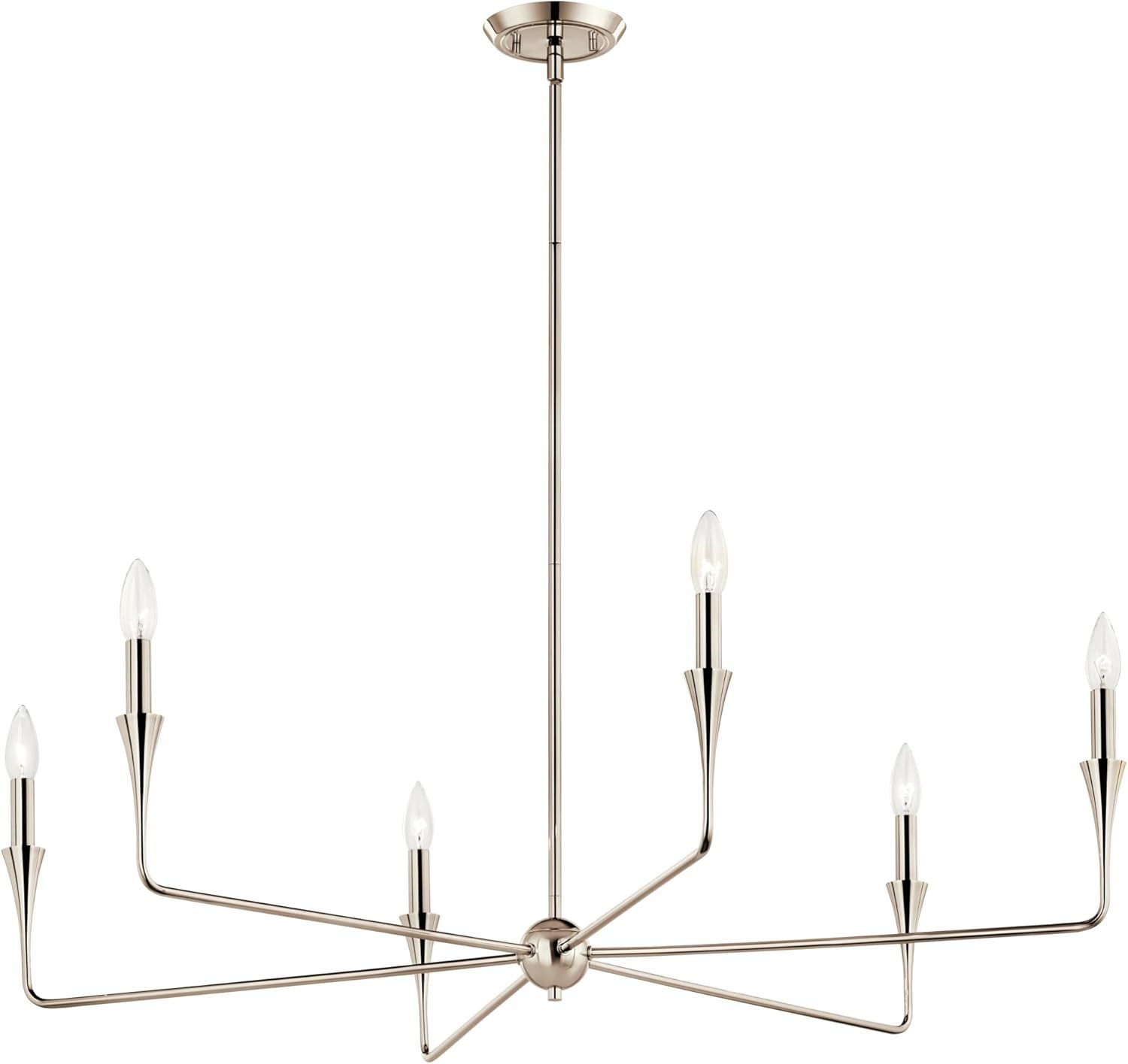 Polished Nickel 6-Light Modern Chandelier