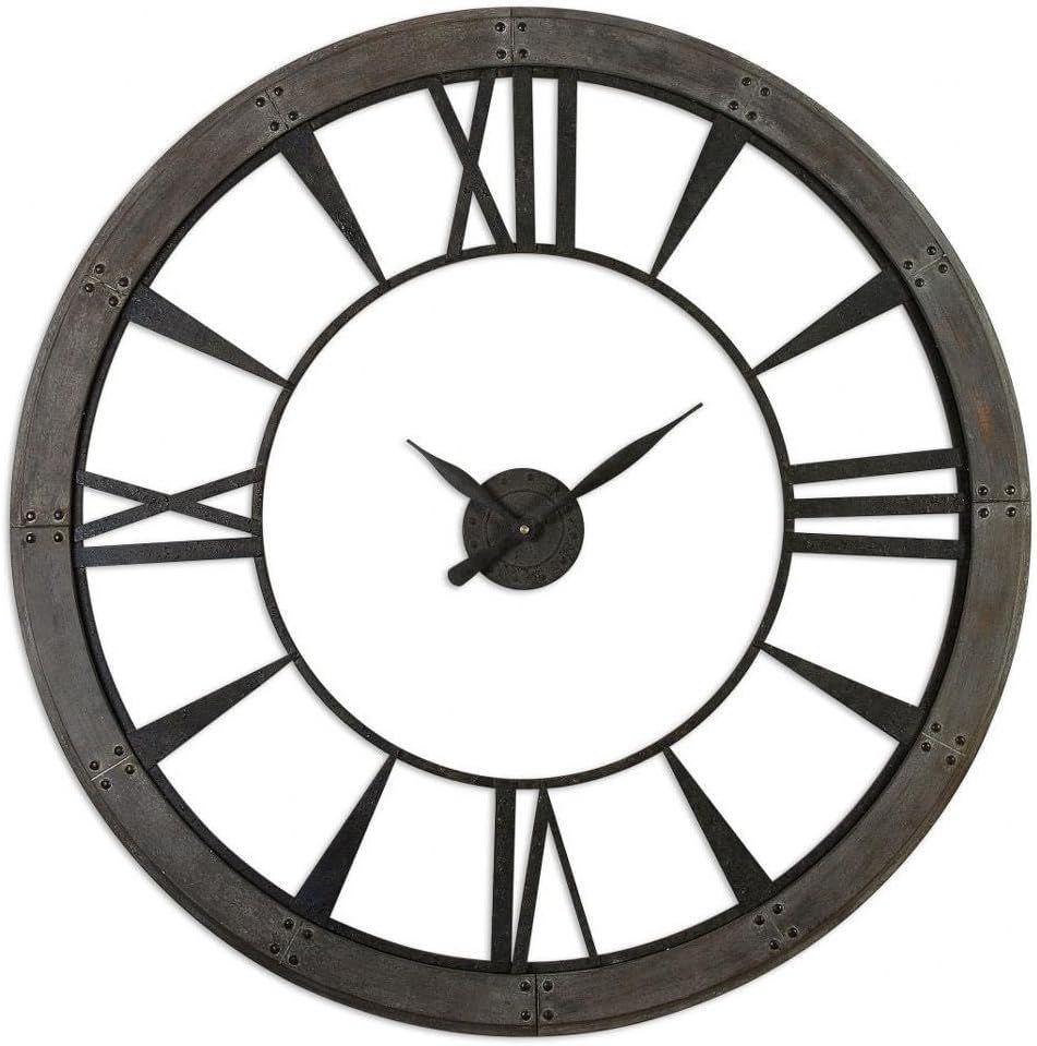 Ronan Oversized Dark Rustic Bronze Wall Clock