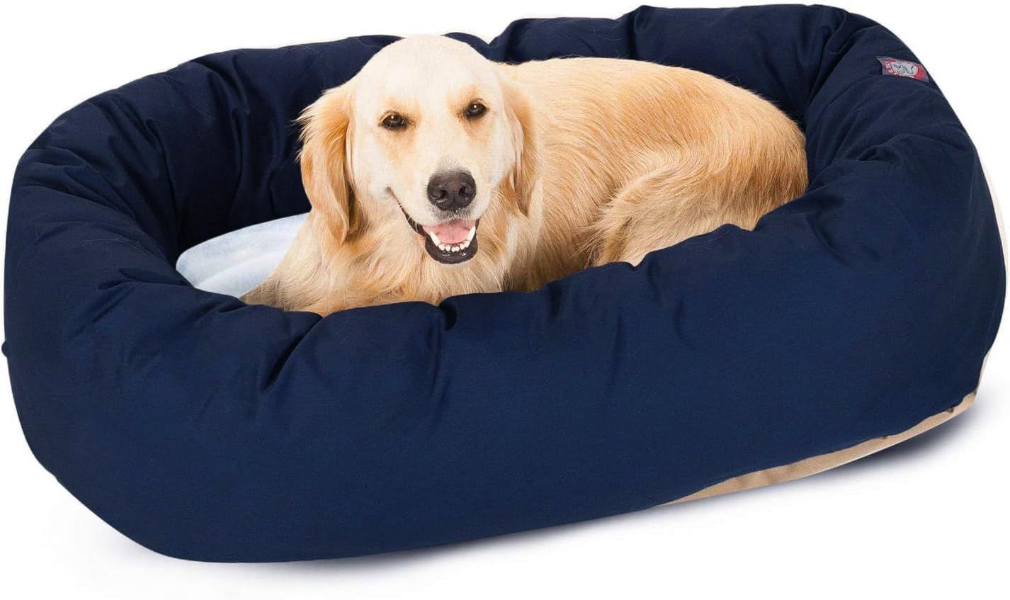 Large Navy Blue Orthopedic Waterproof Outdoor Dog Bed