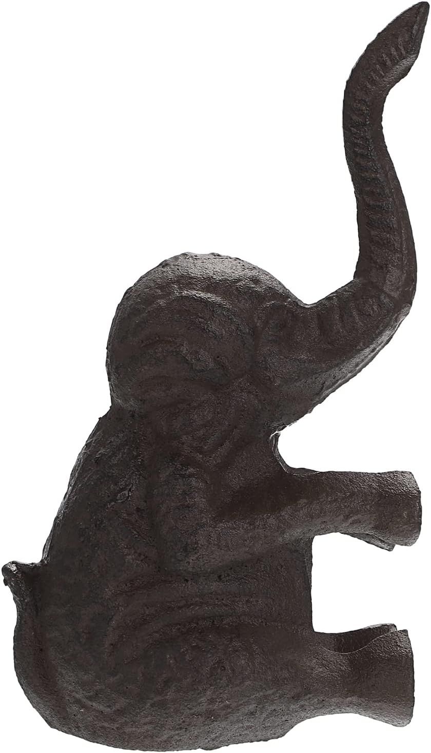 Vintage Brown Cast Iron Elephant Door Stopper