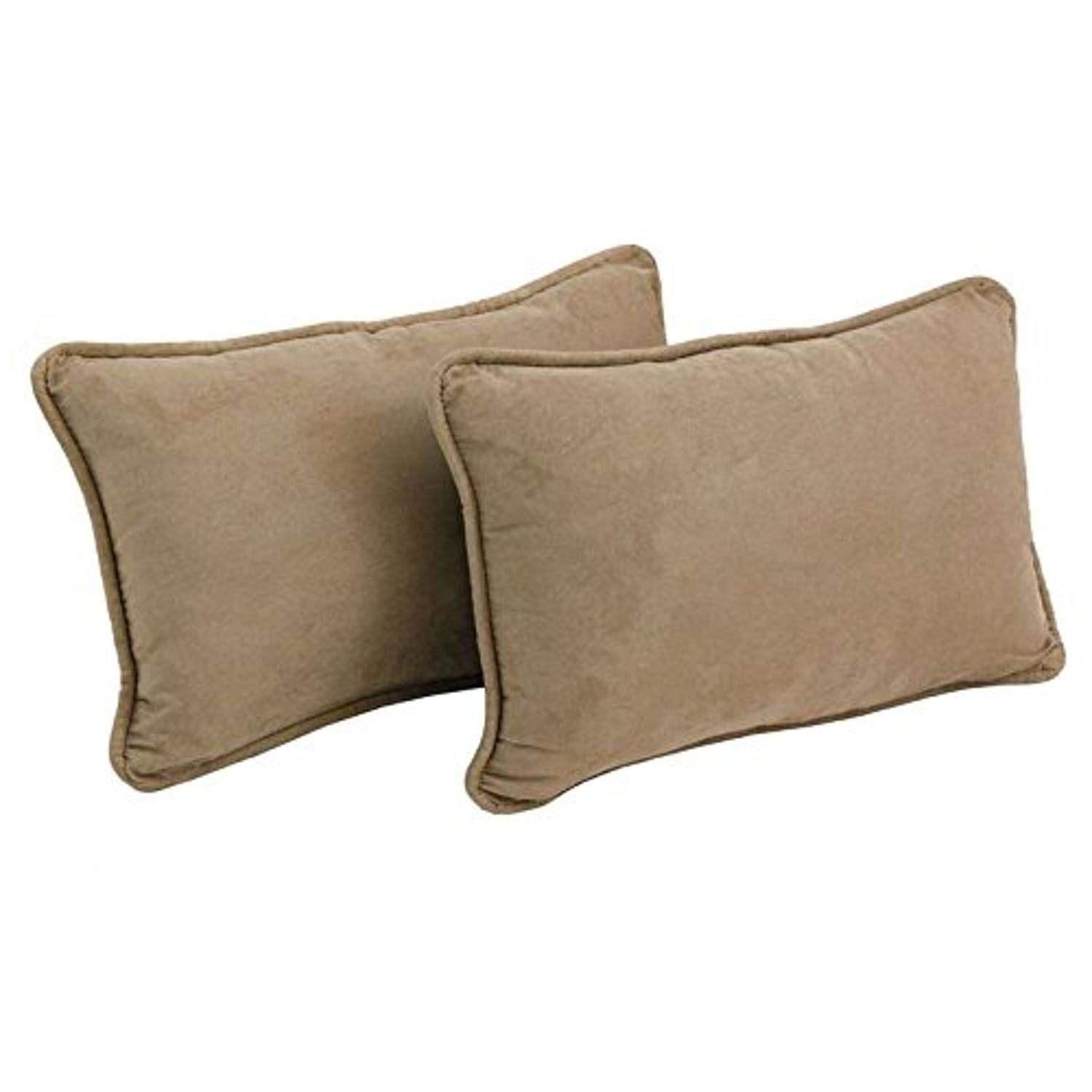 Java Brown Microsuede Rectangular Throw Pillows Set of 2