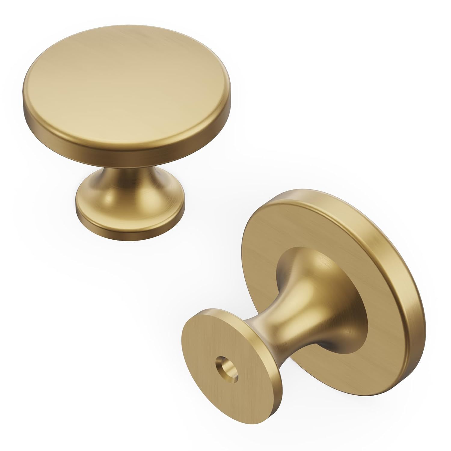 Champagne Bronze Round Modern Cabinet Knobs 10-Pack