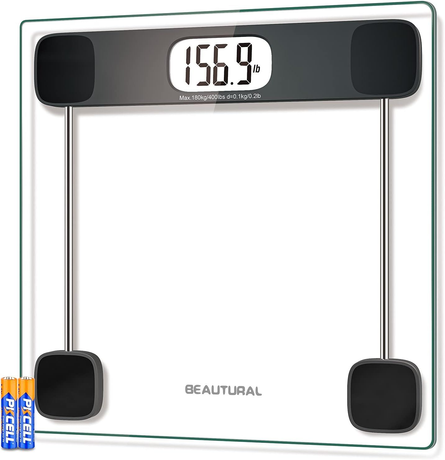 Digital Tempered Glass Floor Scale with LCD Display