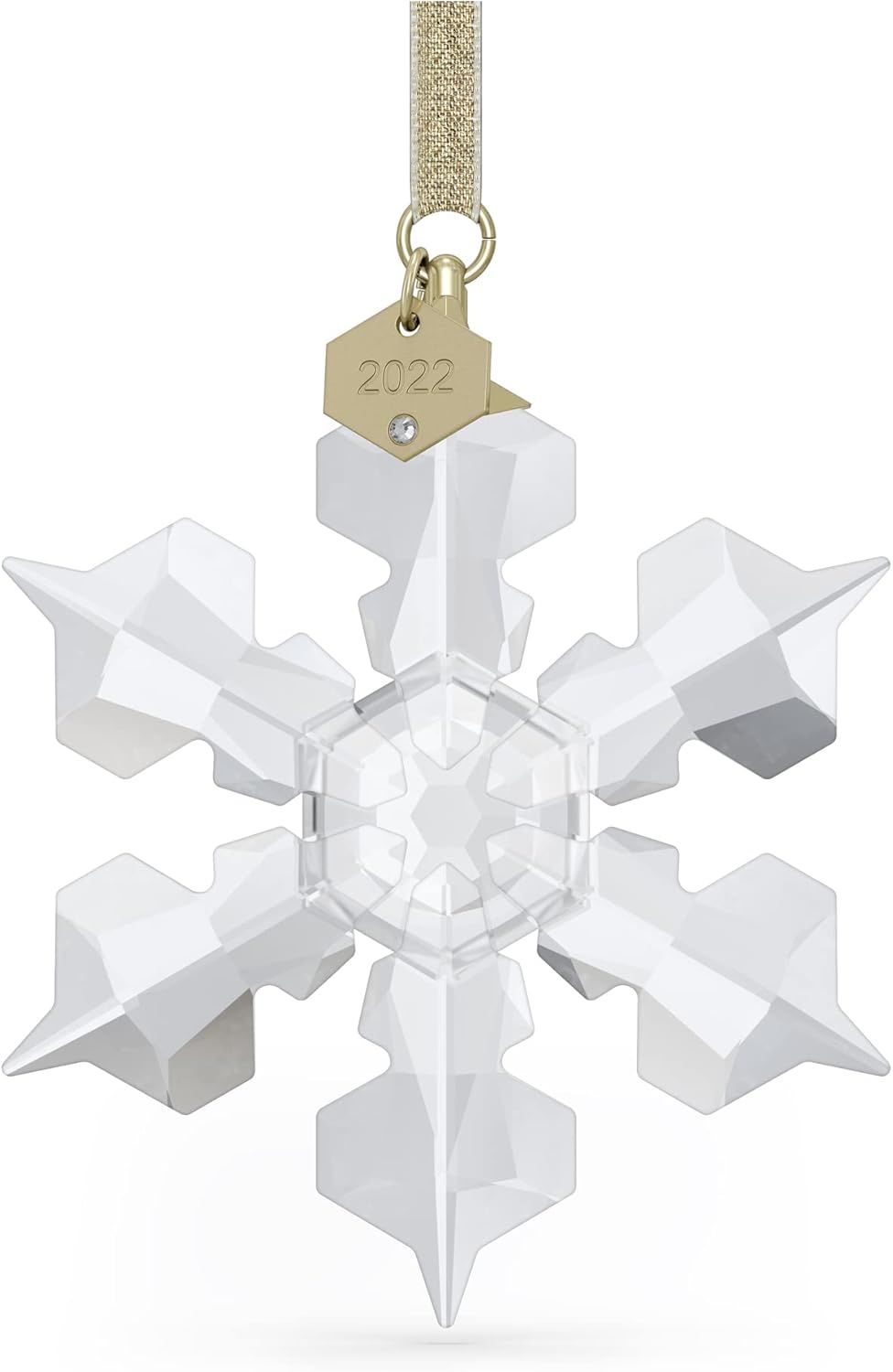 2022 Annual Edition Crystal Snowflake Ornament with Gold Accents